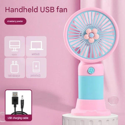 Handheld small fan logo charging portable mini fan souvenir advertising gifts student prizes wholesale