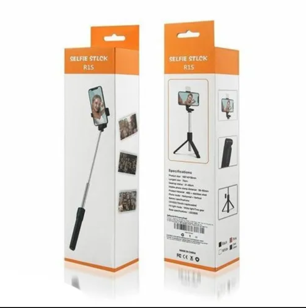 360° Rotating Selfie Stick with Built-in Light, Tripod Mount, and Wireless Operation - Black Plastic Selfie Stick for Group Photos, Travel, and Events, Selfie Stick for Phone, Event Photography, Sleek Design, Durable Construction