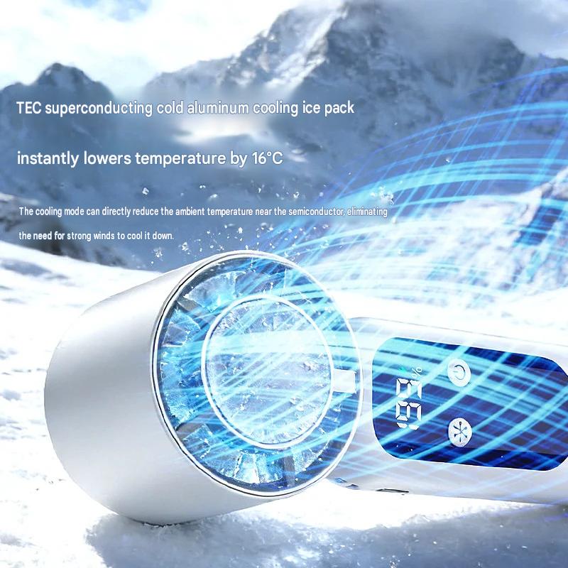 New handheld semiconductor ice cooling fan Type-C charging small ABS material fan