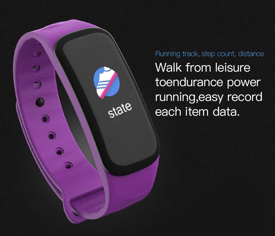 C1plus color screen smart bracelet waterproof heart rate meter pedometer heart rate blood pressure multi-functional sports bracelet cross-border