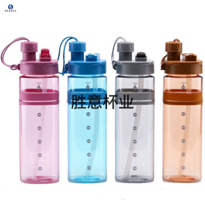 Drinking water Bottle Two Openings Tritan Material Plastic Sport Water bottle with drinking tube Baby mum pot 700ML