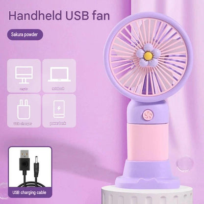 Handheld small fan logo charging portable mini fan souvenir advertising gifts student prizes wholesale