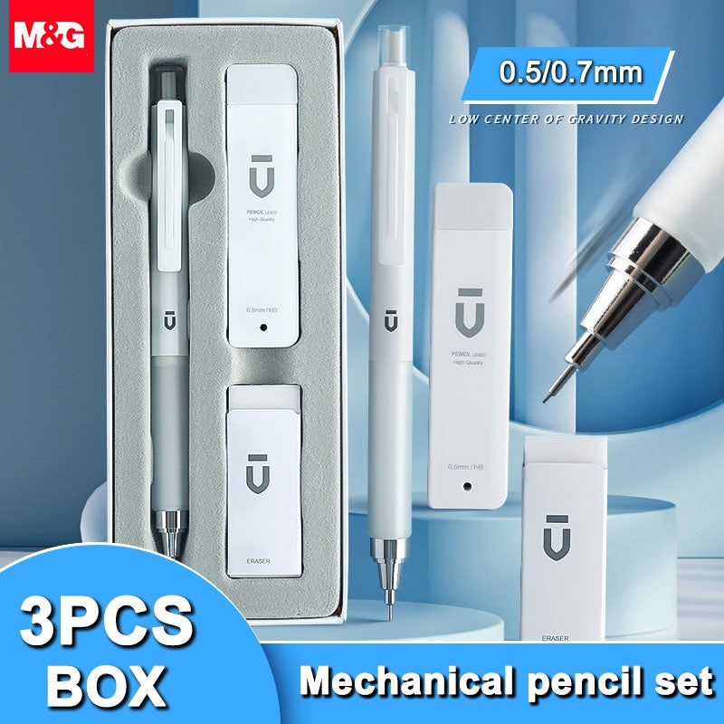 M&G Mechanical pencil Automatic Pencil Set Low Center Of Gravity Active Pencil HB Active Pencil Set Rubber Office Supplies
