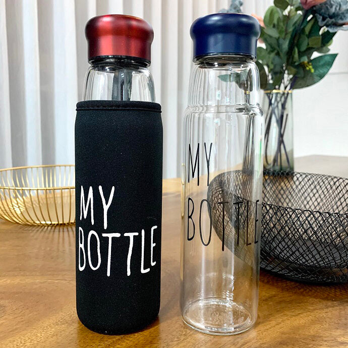 Jazz Style Water Bottle Aluminum Cap With Glass – 550Ml - Stay Hydrated On The Go With This Stylish Water Bottle