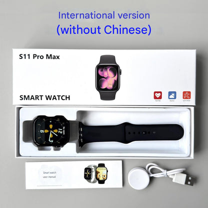 The new Huaqiang North s11max smart watch cross-border foreign trade model defaults to English with 22 languages