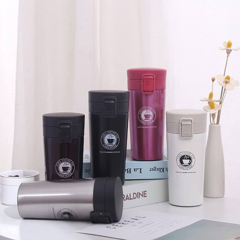 Thermos Coffee Mug Double Wall Stainless Steel Tumbler Vacuum Flask bottle thermos Tea mug Travel thermos mug Thermo Cup 380ml 1pcs