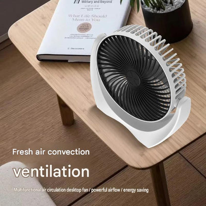 New desktop small fan household rechargeable portable fan student dormitory three-speed adjustment large wind electric fan