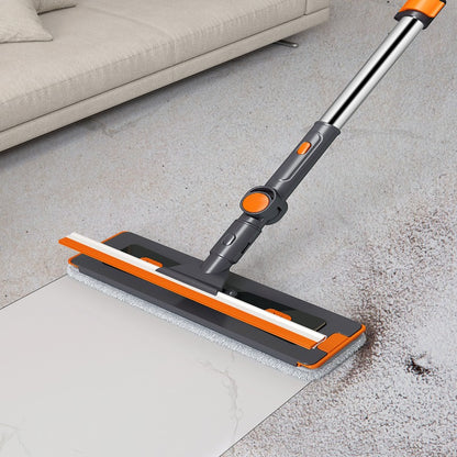 Easy Clean Flat Mop Household Stainless Steel Handle Self Wringing Mechanism Mop