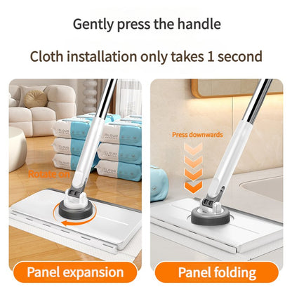 Extendable Handle Flat Mop Stainless Steel Material Microfiber Pad Home Cleaning Mop