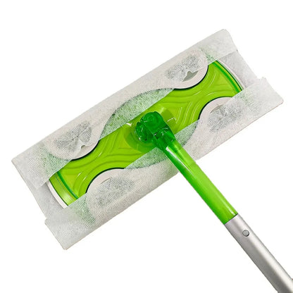 Four Section Aluminum Handle Cleaning Mop Disposable Non-Woven Fabric Dry and Wet Wipers Mop Cleaning Flat Mop for Household