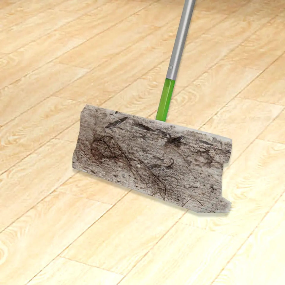 Four Section Aluminum Handle Cleaning Mop Disposable Non-Woven Fabric Dry and Wet Wipers Mop Cleaning Flat Mop for Household