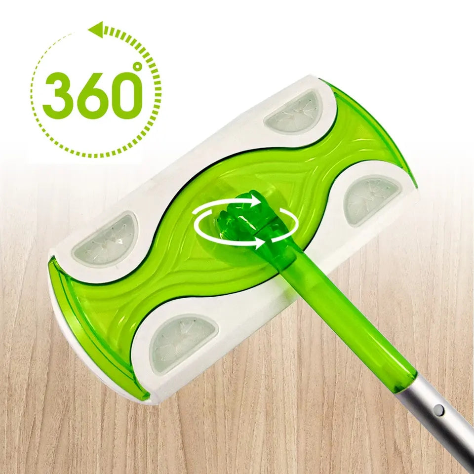 Four Section Aluminum Handle Cleaning Mop Disposable Non-Woven Fabric Dry and Wet Wipers Mop Cleaning Flat Mop for Household