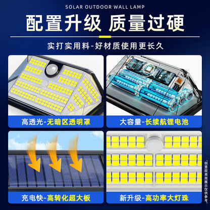 New solar outdoor garden light household rural yard outdoor waterproof human body induction lighting street lamp wall lamp