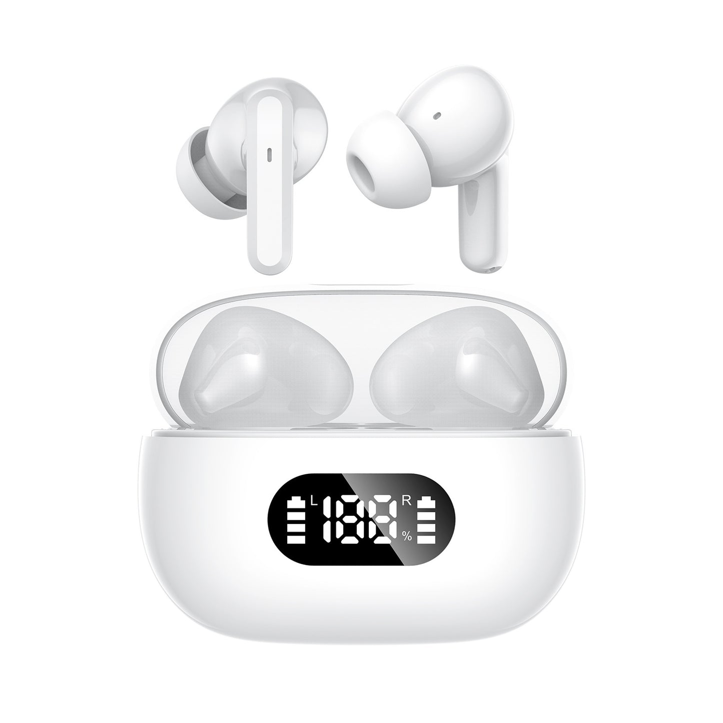 Cross-border new F05 wireless bluetooth headset 5.3 low latency long battery life TWS smart LED digital display sports headset