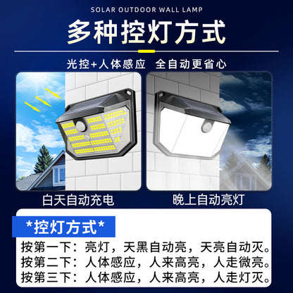 New solar outdoor garden light household rural yard outdoor waterproof human body induction lighting street lamp wall lamp
