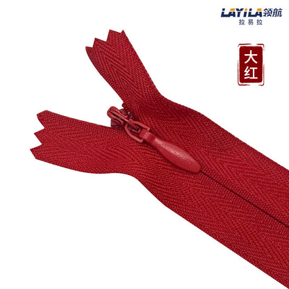 Manufacturer wholesale No. 3 nylon lace invisible zipper, colored spot throw pillow cushion culottes hidden plastic zipper