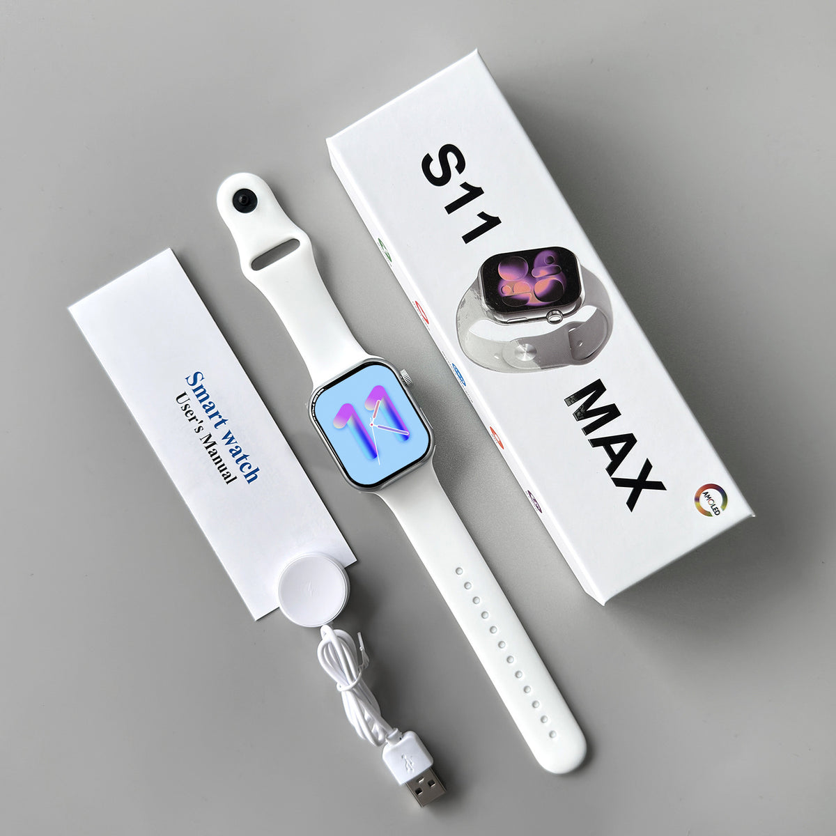 The new Huaqiang North s11max smart watch cross-border foreign trade model defaults to English with 22 languages