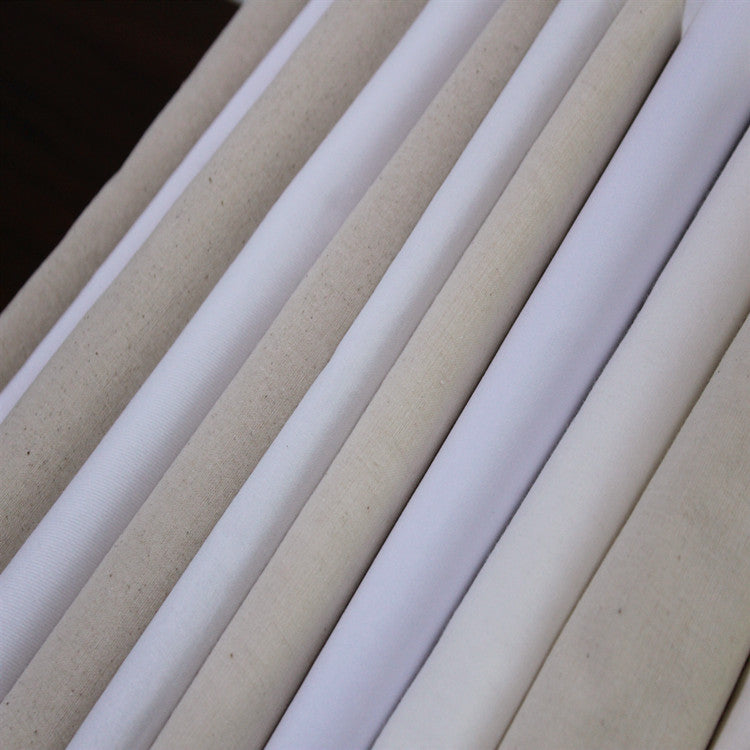 Clothing vertical cutting white embryo cloth, polyester polycotton cloth, pure cotton bleached cloth, cotton tie-dye fabric, pure cotton white billet fabric