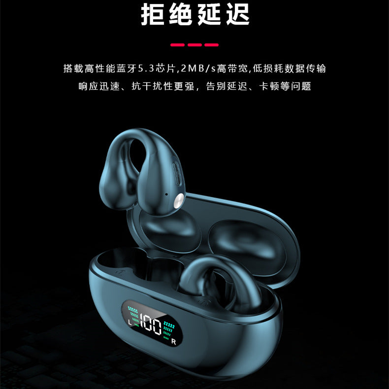 Cross-border ear clip type Bluetooth headset Wireless headset AI translation Private mode game No delay Electric noise reduction Ear clip type