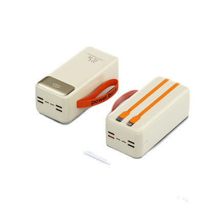 50000/80000 mAh power bank outdoor camping 120W fast charging with its own cable mobile power supply