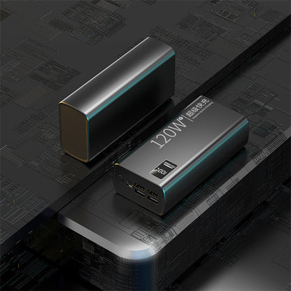 3C certified 120w super fast charging power bank 60000 mAh large capacity typec digital display mobile power wholesale