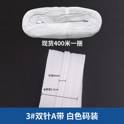 Spot No. 3 color open-tail guide sleeve zipper clothing bag pants black and white No. 5 nylon size zipper wholesale