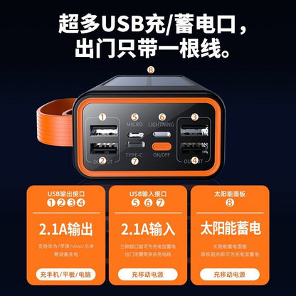 Cross-border explosion 3C certification 50000mAh large-capacity solar power bank outdoor live broadcast mobile power customization