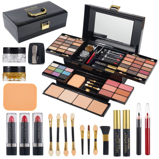 MISSROSE Cross-border Makeup Tray Makeup Kit, Eyeshadow Lip Gloss Combination Set, Lipstick Blush Highlight Powder