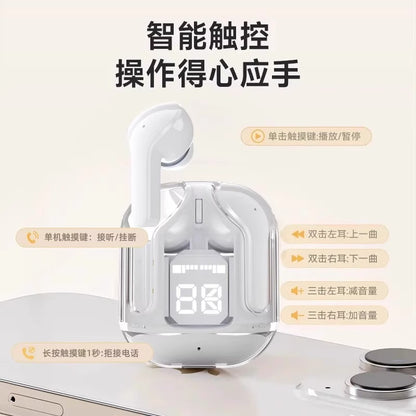 2025 new bluetooth headset transparent digital display XT16 bluetooth headset wireless cross-border ai31 bluetooth headset noise reduction