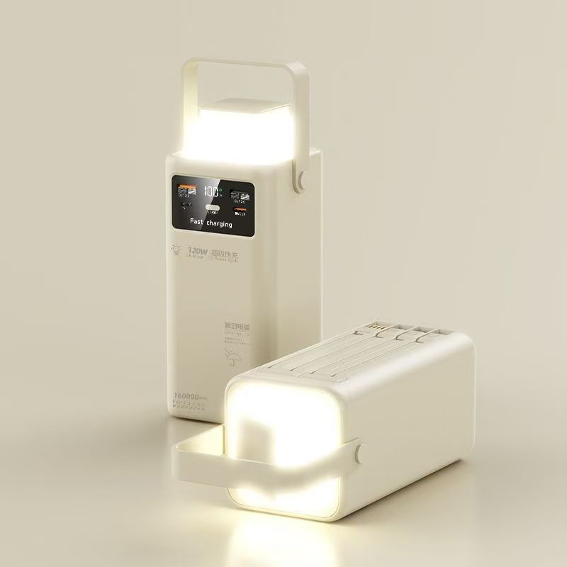 3C certified 120w fast charging power bank 50000 mAh large capacity self-contained cable mobile power supply powerbank