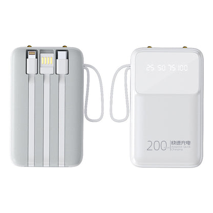 Large capacity 20,000 mAh portable with its own three-wire power bank mobile power supply gift printing logo wholesale