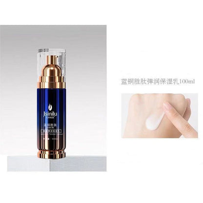 Jasnilu Blue Copper Peptide Day and Night Anti-Wrinkle Softening Water Lotion Eye Cream Face Cream Cleanser Gift Box Set Moisturizing