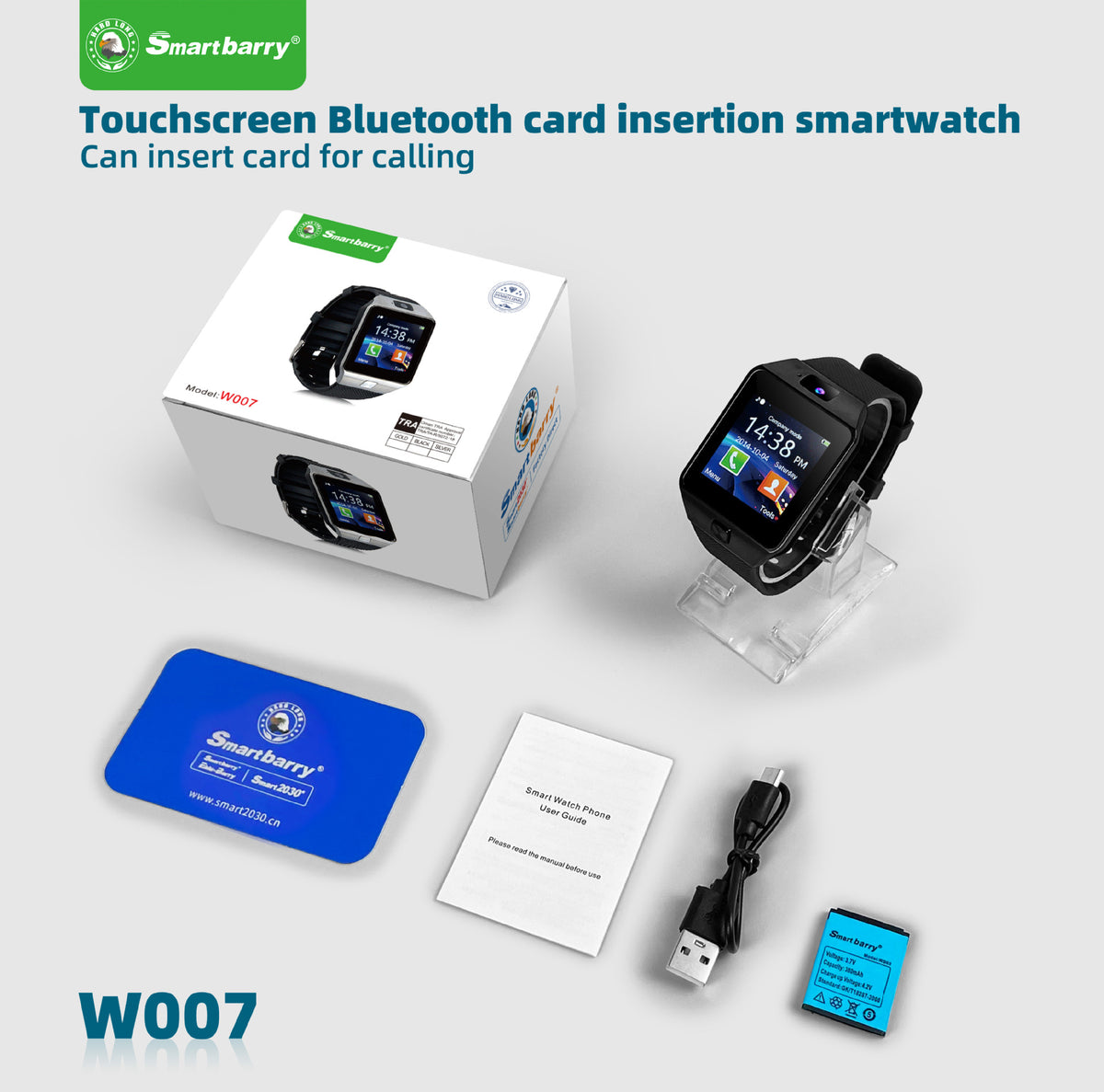 Cross-border explosion W008 smart 2G card watch 1.44 screen smart watch W007 spot wholesale