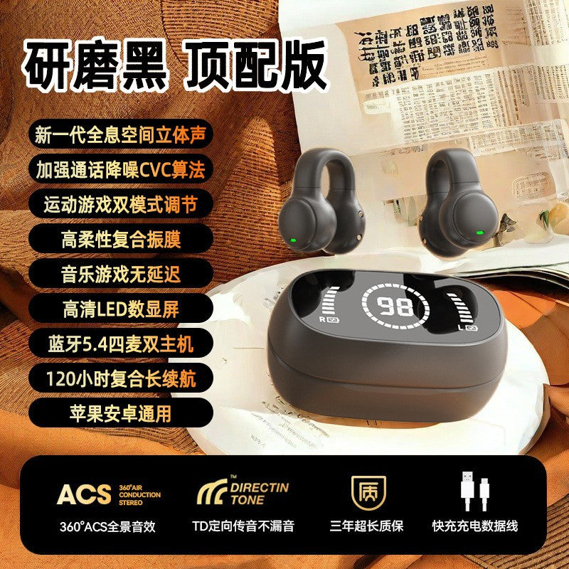 2025 cross-border new wireless bluetooth headset high-end half-in-ear sports game voice-lowering super long standby headset