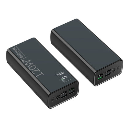 3C certified 120w super fast charging power bank 60000 mAh large capacity typec digital display mobile power wholesale