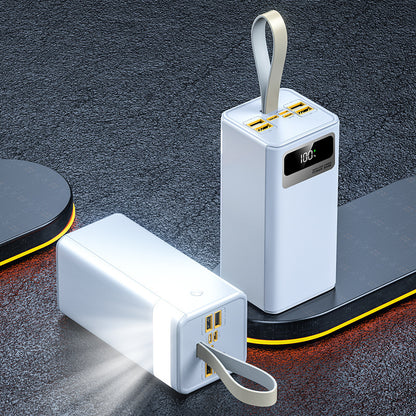 3C certified 120w fast charging power bank 50000 mAh large capacity self-contained cable mobile power supply powerbank