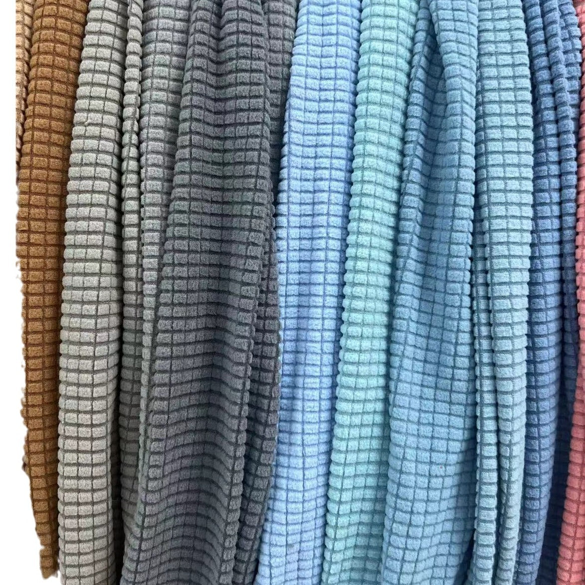 190G corn fleece corn grid fleece fabric sofa cover toy clothing fabric fleece grid