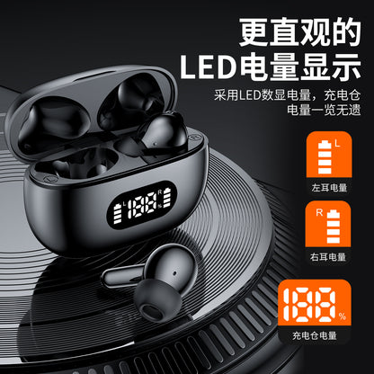 Cross-border new F05 wireless bluetooth headset 5.3 low latency long battery life TWS smart LED digital display sports headset