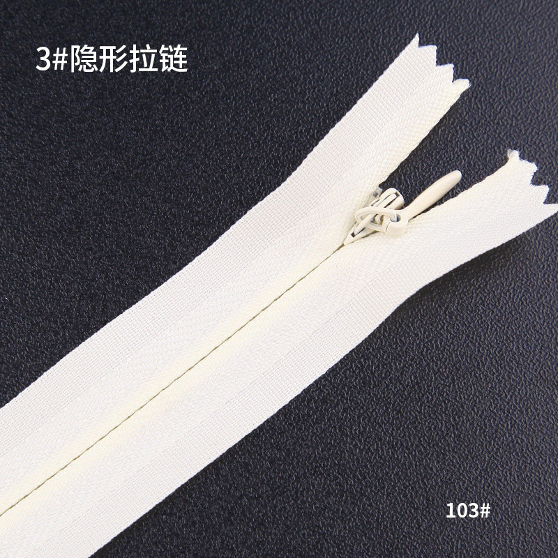 No. 3 Nylon Invisible Zipper Factory Home Textiles Pillow Dress Trim Lace Zipper Color Seamless Zipper
