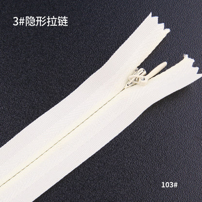 No. 3 Nylon Invisible Zipper Factory Home Textiles Pillow Dress Trim Lace Zipper Color Seamless Zipper