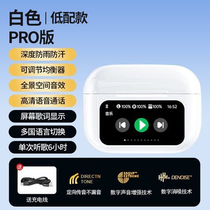 Cross-border new A9PRO wireless digital display bluetooth headset smart color screen noise reduction headset game call in-ear