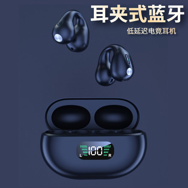 Cross-border ear clip type Bluetooth headset Wireless headset AI translation Private mode game No delay Electric noise reduction Ear clip type
