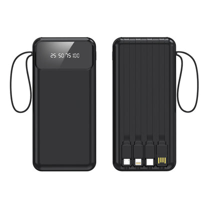 Cross-border large-capacity with 4-wire power bank 20000mAh fast charging digital display power bank mobile power supply