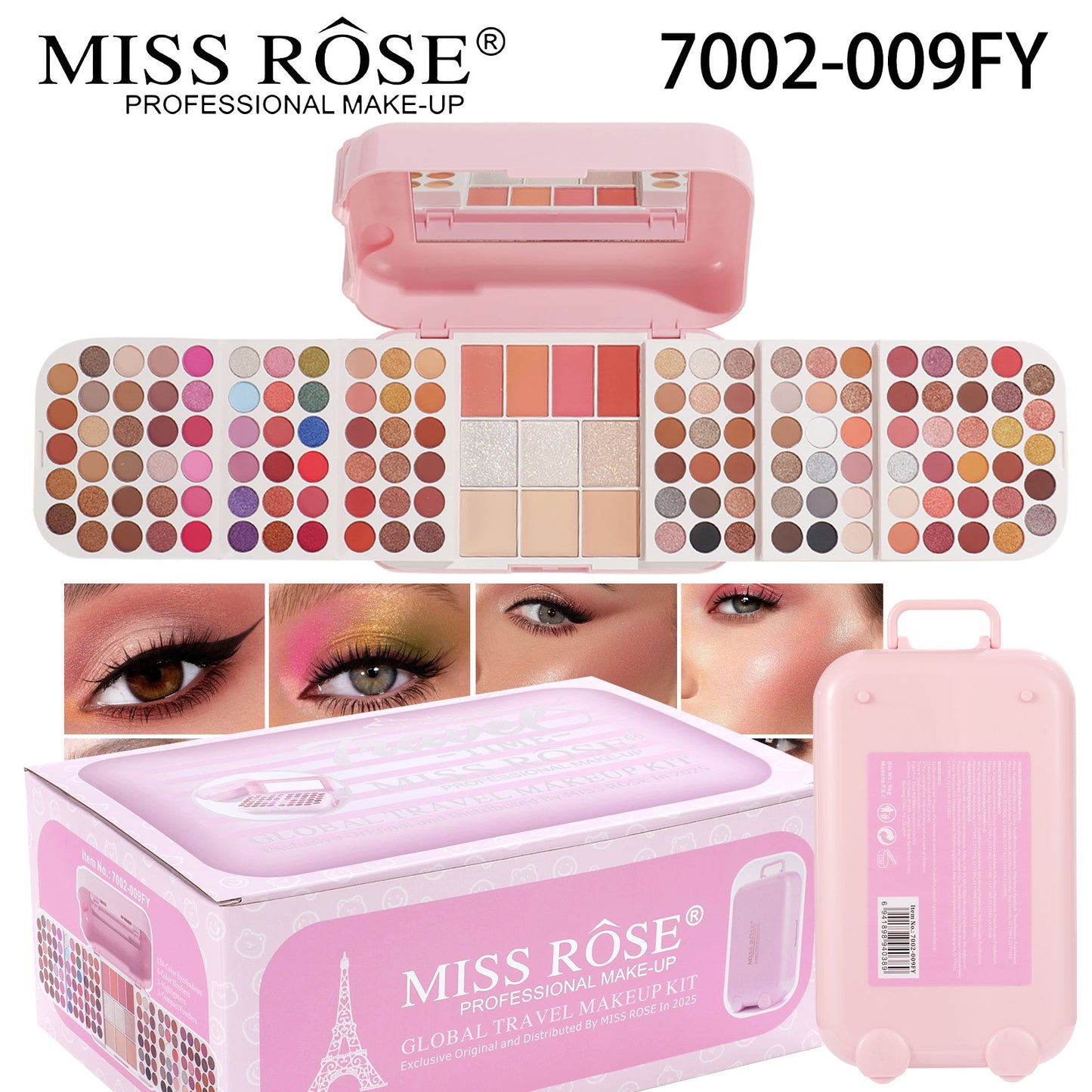 MISSROSE Cross-border Makeup Tray Makeup Kit, Eyeshadow Lip Gloss Combination Set, Lipstick Blush Highlight Powder