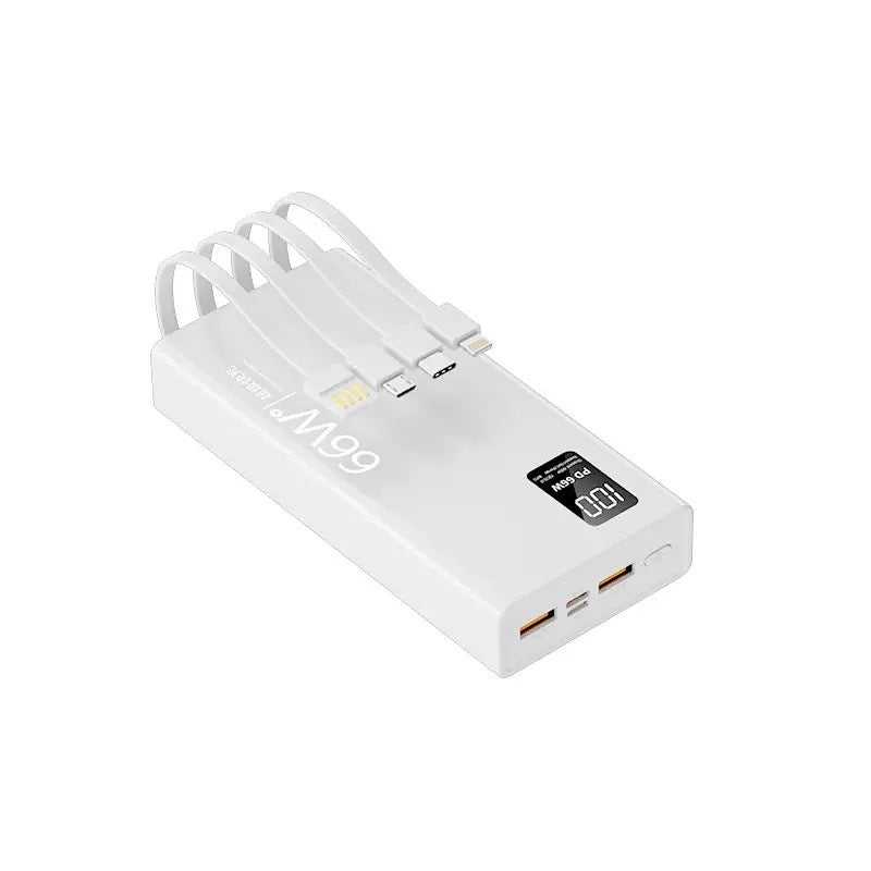 Cross-border certified super fast charging power bank with its own cable 20,000 mAh large-capacity mobile power wholesale