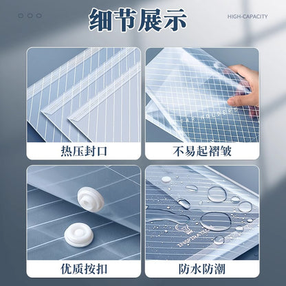 A4 transparent business office supplies file information bag with label briefcase test paper storage bag snap button document bag