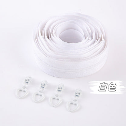 No. 3 nylon zipper with love piece zipper head, quilt cover, quilt cover, bag, handbag, pencil bag, mobile phone bag DIY handbag.