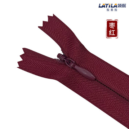 Manufacturer wholesale No. 3 nylon lace invisible zipper, colored spot throw pillow cushion culottes hidden plastic zipper