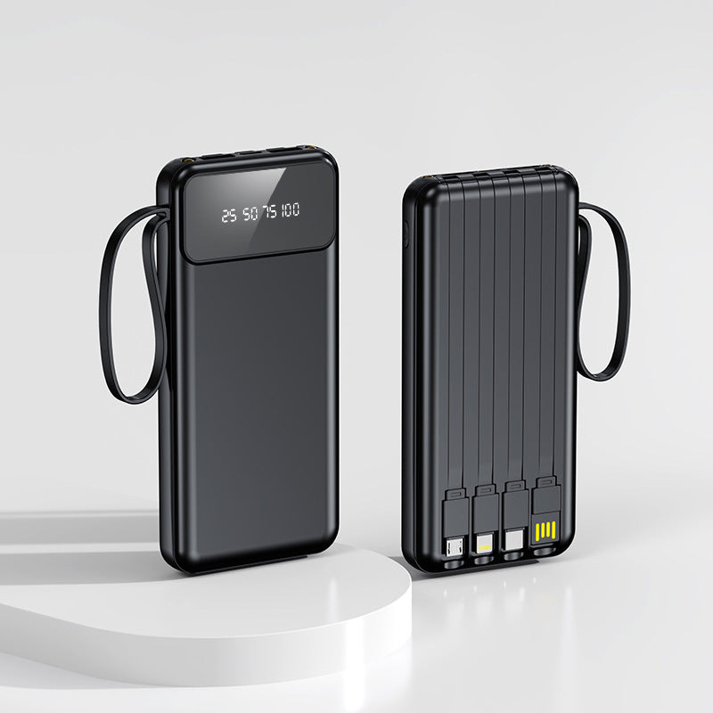 Cross-border large-capacity with 4-wire power bank 20000mAh fast charging digital display power bank mobile power supply
