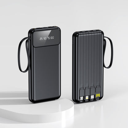 Cross-border large-capacity with 4-wire power bank 20000mAh fast charging digital display power bank mobile power supply